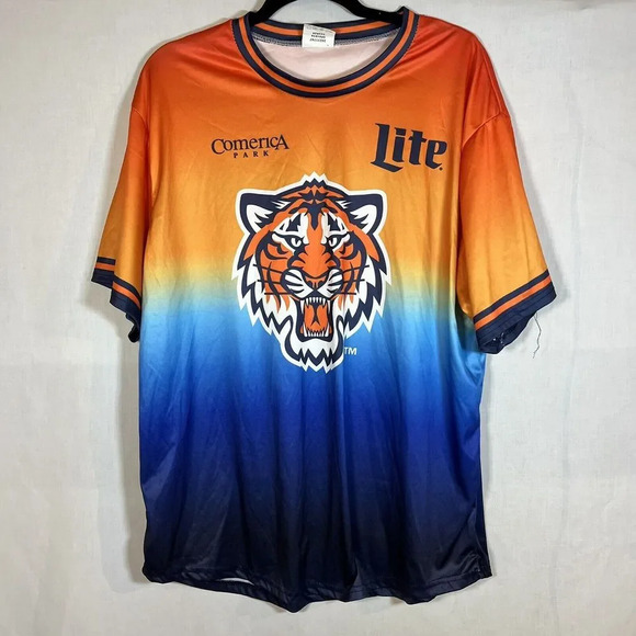 Other - Detroit Tigers SGA Soccer Jersey Adult XL Orange Blue Tigres FC Miller Lite